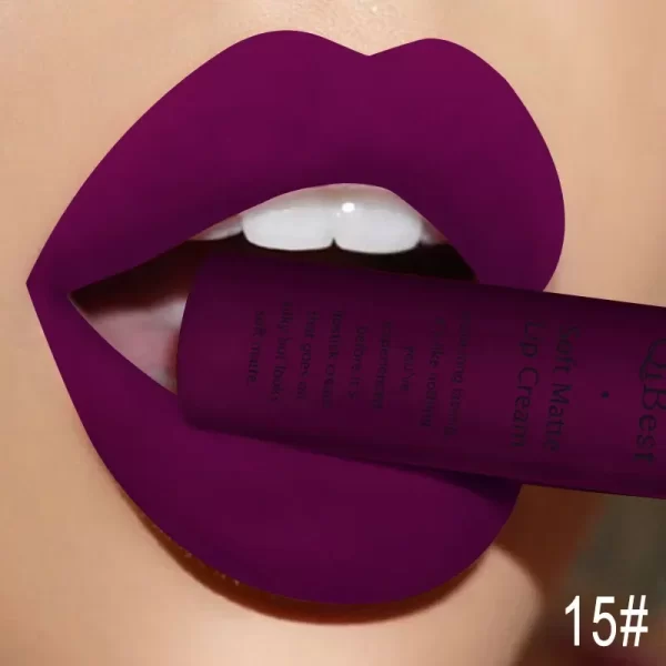 Novo veludo fosco brilho labial sexy vermelho escuro hidratante batom líquido à prova dwaterproof água de longa duração copo antiaderente lábios pigmentos maquiagem - Image 6