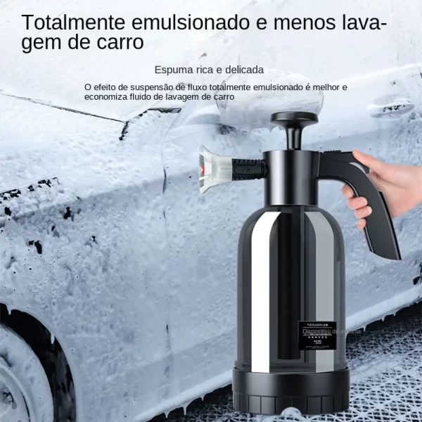 Pulverizador De Espuma De Bomba De Mão Com 3 Tipos De Bicos, Canhão De Espuma Pneumático, Neve Car Wash Spray Garrafa, Limpeza Da Janela Do Carro, 2L - Image 3