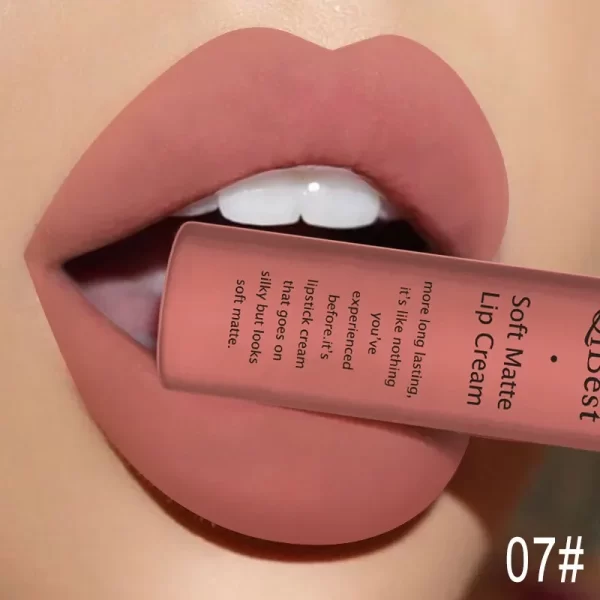 Novo veludo fosco brilho labial sexy vermelho escuro hidratante batom líquido à prova dwaterproof água de longa duração copo antiaderente lábios pigmentos maquiagem - Image 2