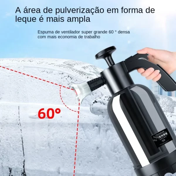 Pulverizador De Espuma De Bomba De Mão Com 3 Tipos De Bicos, Canhão De Espuma Pneumático, Neve Car Wash Spray Garrafa, Limpeza Da Janela Do Carro, 2L - Image 2